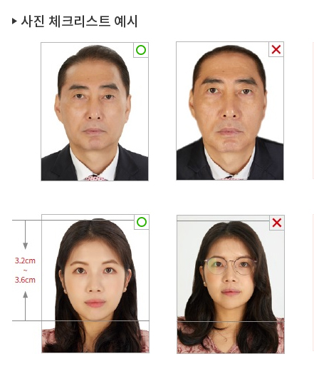 외교부 여권 이미지 규격 예시